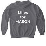SCIENCE + LOVE = CURE Mason Michels&nbsp;, a Charcoal Gildan Softstyle Pullover Hoodie (back-view)