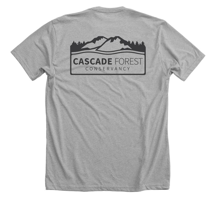 Public Lands - Public Input, a Athletic Heather Premium Unisex Tee (back-view)