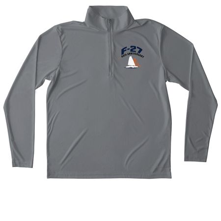 F-27 40th Anniversary Performance Apparel, a Grey Concrete Unisex Performance Quarter Zip Pullover