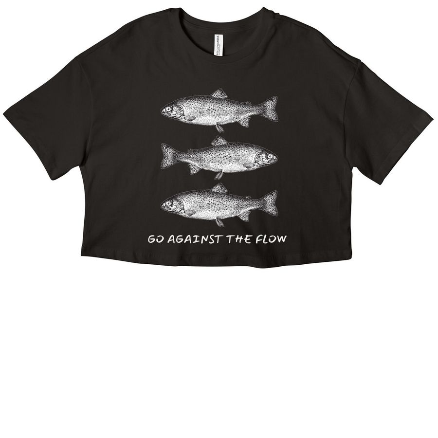 go against the flow, a Black Women?s Cropped Cotton Tee