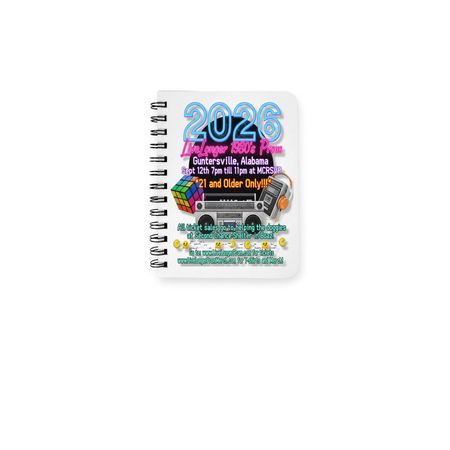 LiveLonger 1980's Prom Notebook, a White Spiral Notebook