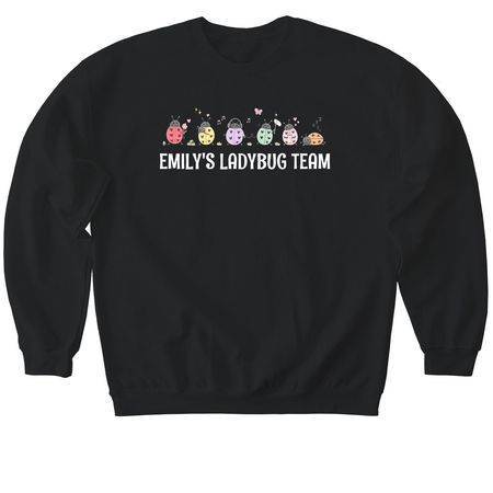 Emily's Ladybug Team, a Black Softstyle Crewneck Sweatshirt