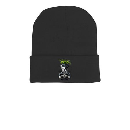 Beanie police music dpt, a Black Printed Cuffed Beanie