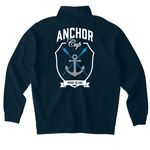 Anchor Cup 1/4 Zip, a Classic Navy Midweight Quarter Zip Pullover (back-view)