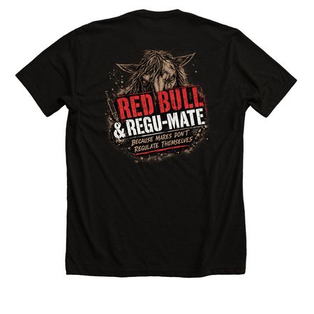 Red Bull & Regu-mate, a Solid Black Blend Premium Unisex Tee