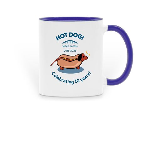 Hot Dog! We're Celebrating 10 Years, a Dark Blue Two-Tone Ceramic Mug