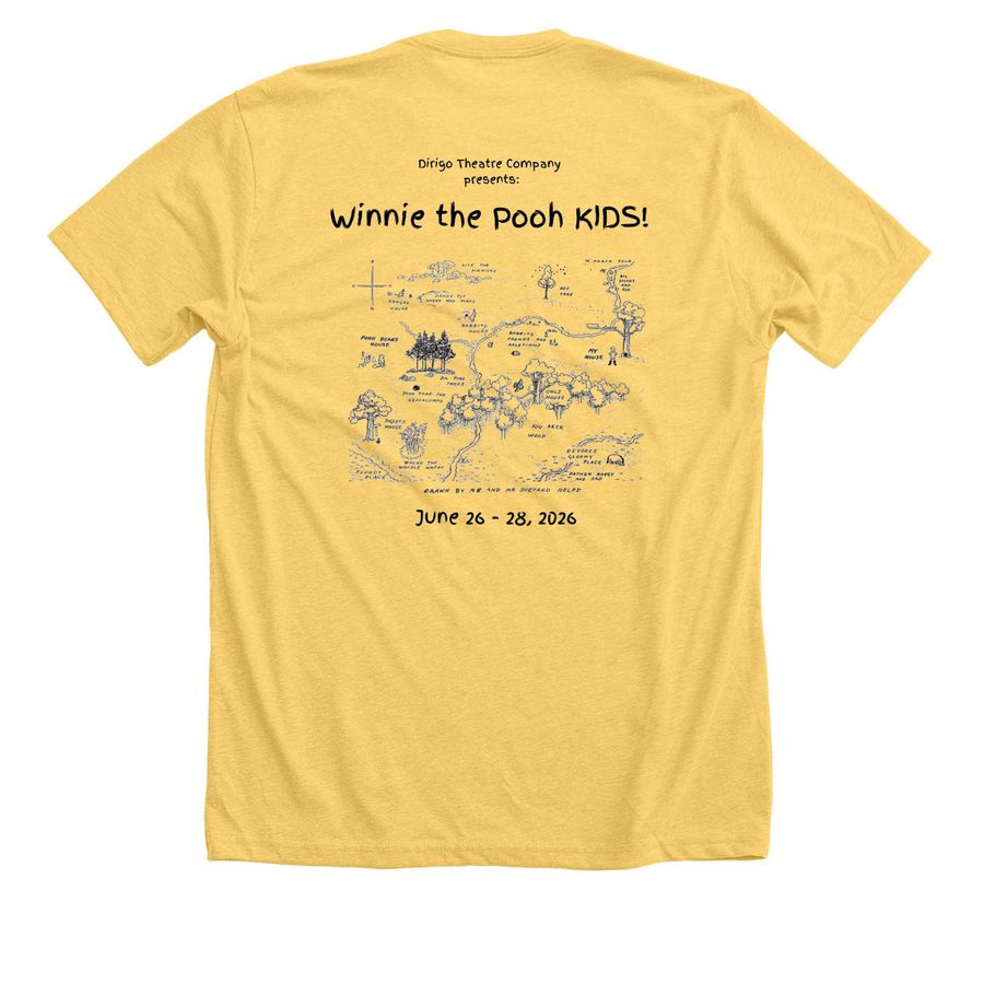 WINNIE THE POOH KIDS, a Heather Yellow Gold Premium Unisex Tee (back-view)