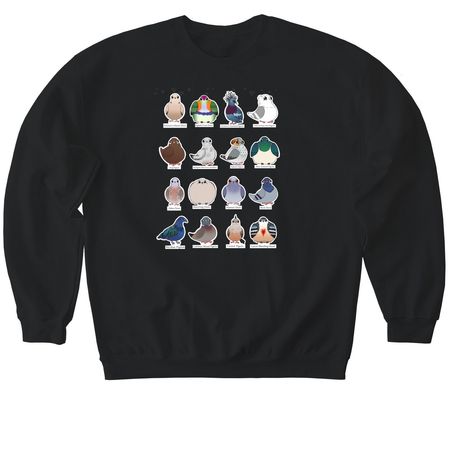 Pigeons and doves, a Black Softstyle Crewneck Sweatshirt