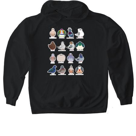 Pigeons and doves, a Black Gildan Softstyle Pullover Hoodie