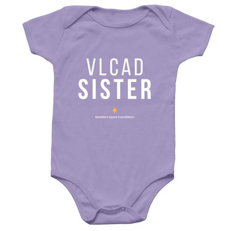 VLCAD Sister Onesie | Maddie's Spark Gear, a Lavender Infant Onesie