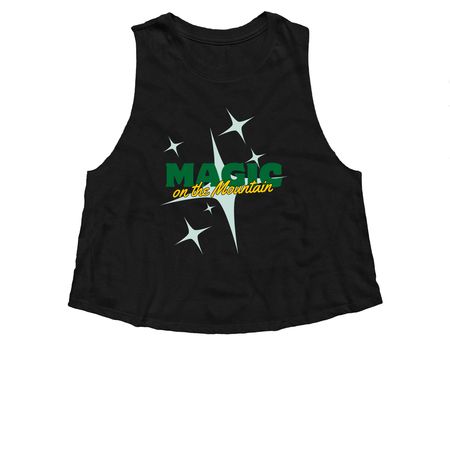 Magic on the Mountain, a Solid Black Blend Women?s Cropped Racerback Tank