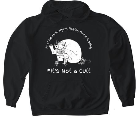 It's Not a Cult, a Black Gildan Softstyle Pullover Hoodie