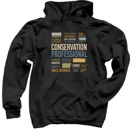The Conservation Professional, a Black Pullover Hoodie