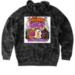Halloween Tops, a Black Camo Heavyweight Camo Pullover Hoodie (back-view)