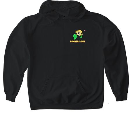 Runners High, a Black Gildan Softstyle Pullover Hoodie