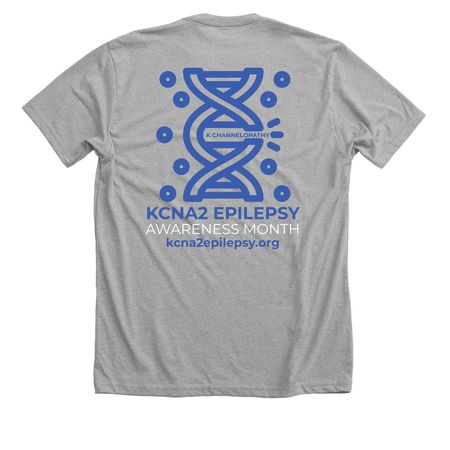 KCNA2 WARRIOR IS LOVED, a Athletic Heather Premium Unisex Tee (back-view)