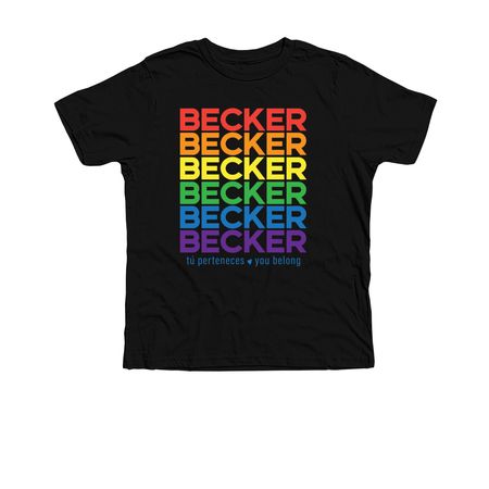 Becker Rainbow, a Solid Black Blend Premium Youth Tee