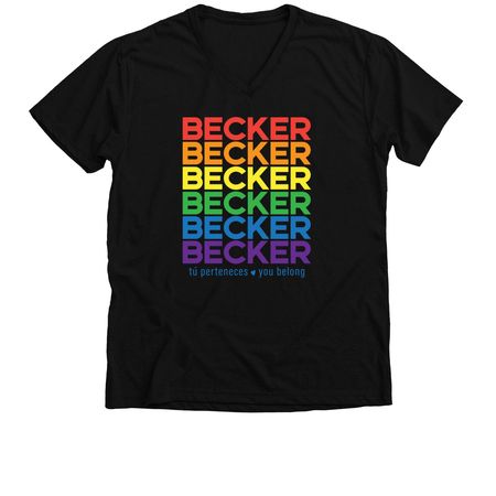 Becker Rainbow, a Solid Black Blend Premium V-Neck Tee
