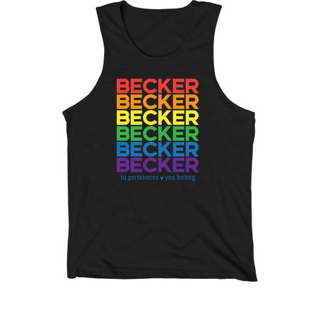 Becker Rainbow, a Black Premium Cotton Tank