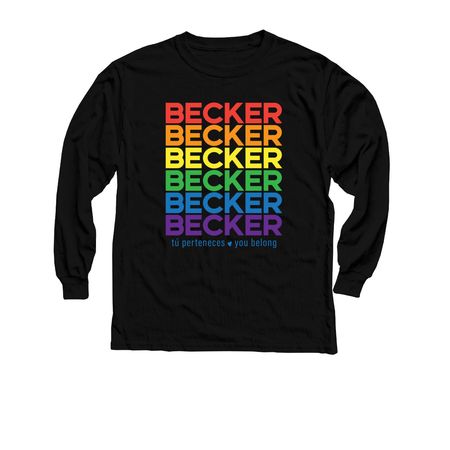 Becker Rainbow, a Black Youth Long Sleeve Tee