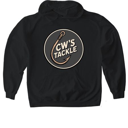 CW TACKLE, a Black Gildan Softstyle Pullover Hoodie