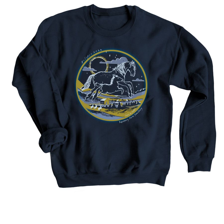 Rudy & Julian?s Eclipse Party Tee, a Navy Crewneck Sweatshirt