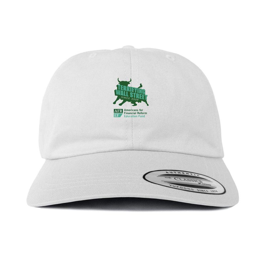 Terrifying Wall Street Caps, Light, a White Printed Classic Baseball Cap