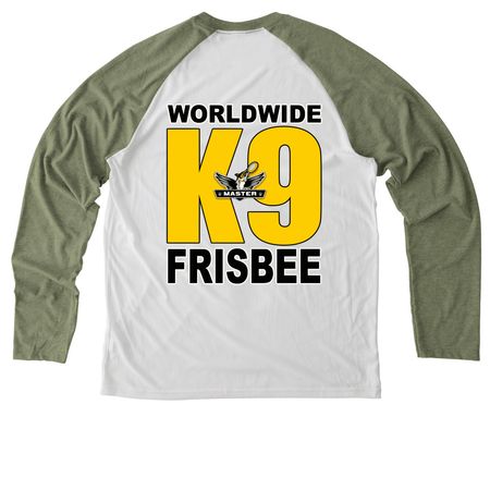 MASTER -- 2026 Worldwide Championship, a Olive You Green/ Bright White Allmade Eco Triblend Colorblock Raglan Long Sleeve Tee
