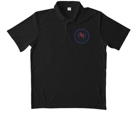 THE GOLF LINE, a Black Unisex Performance Polo