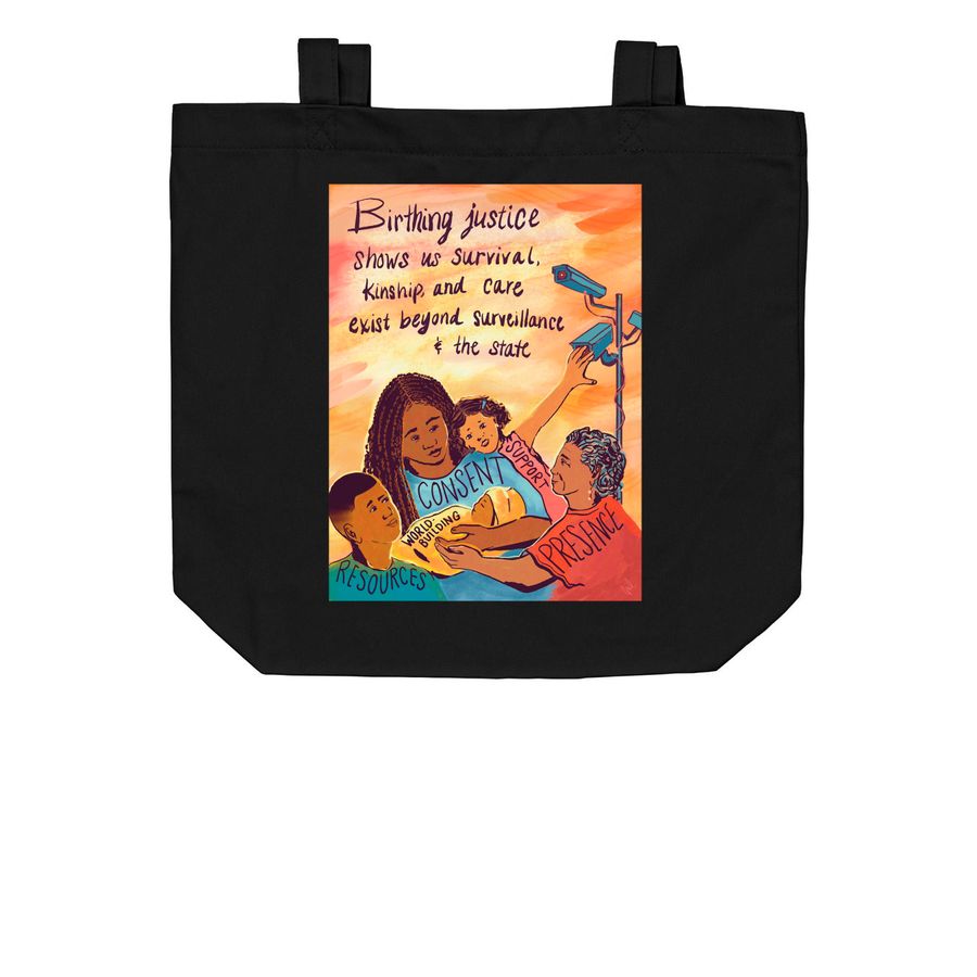 Birthing Justice-Tote, a Black Organic Cotton Tote Bag