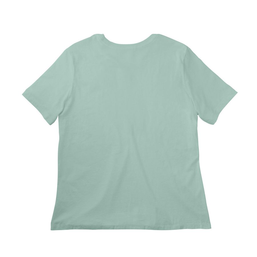 Just For Mom! Yogi Mama Tee, a Dusty Blue Women?s Relaxed Cotton Tee (back-view)