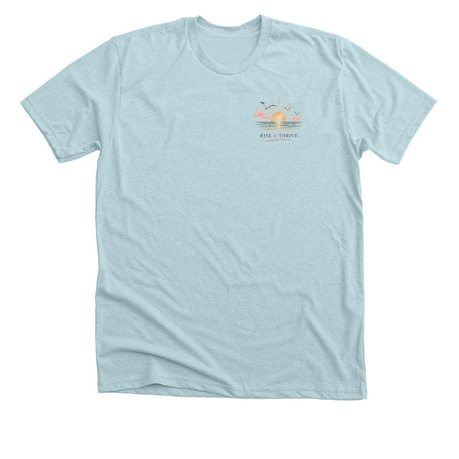 Dream Big, Make It Happen, a Heather Ice Blue Premium Unisex Tee