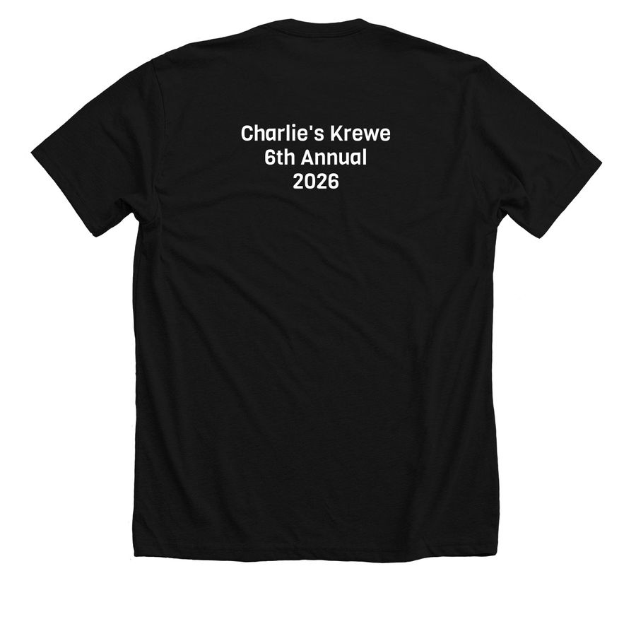 2026 Charlie's Krewe - Move to Cure STXBP1!, a Solid Black Blend Premium Unisex Tee (back-view)