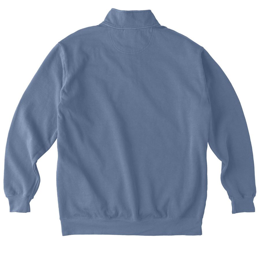 WAK Quarter Zip, a Blue Jean Comfort Colors Quarter Zip Pullover (back-view)