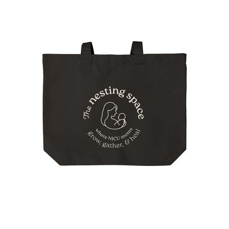 The Nesting Space Totes, a Deep Black Cotton Canvas Tote Bag