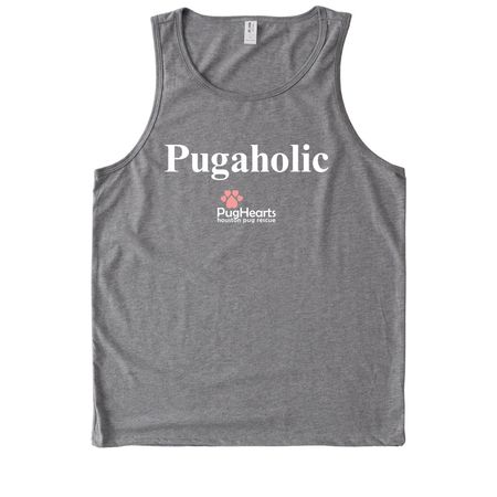 PugHearts Pugaholic, a Aluminum Grey Allmade Eco Triblend Tank