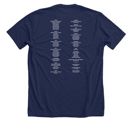 MYSO 2025-2026 Season Apparel, a Solid Navy Blend Premium Unisex Tee (back-view)