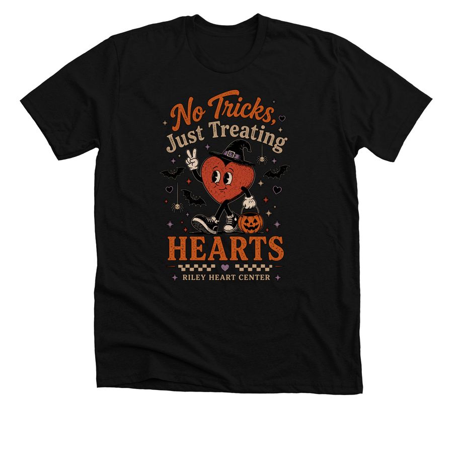 no tricks, just treating hearts, a Solid Black Blend Premium Unisex Tee