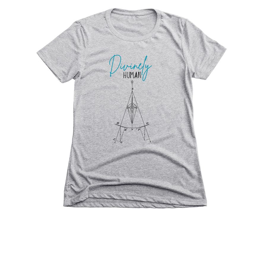 Divinely Human, a Dark Heather Grey Women's Slim Fit Tee