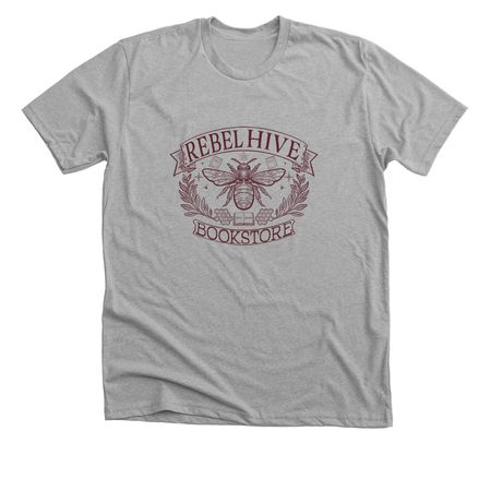 Rebel Hive Bookstore - Maroon Logo, a Athletic Heather Premium Unisex Tee