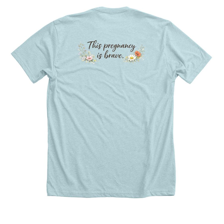 Pregnancy after Loss, a Heather Ice Blue Premium Unisex Tee (back-view)