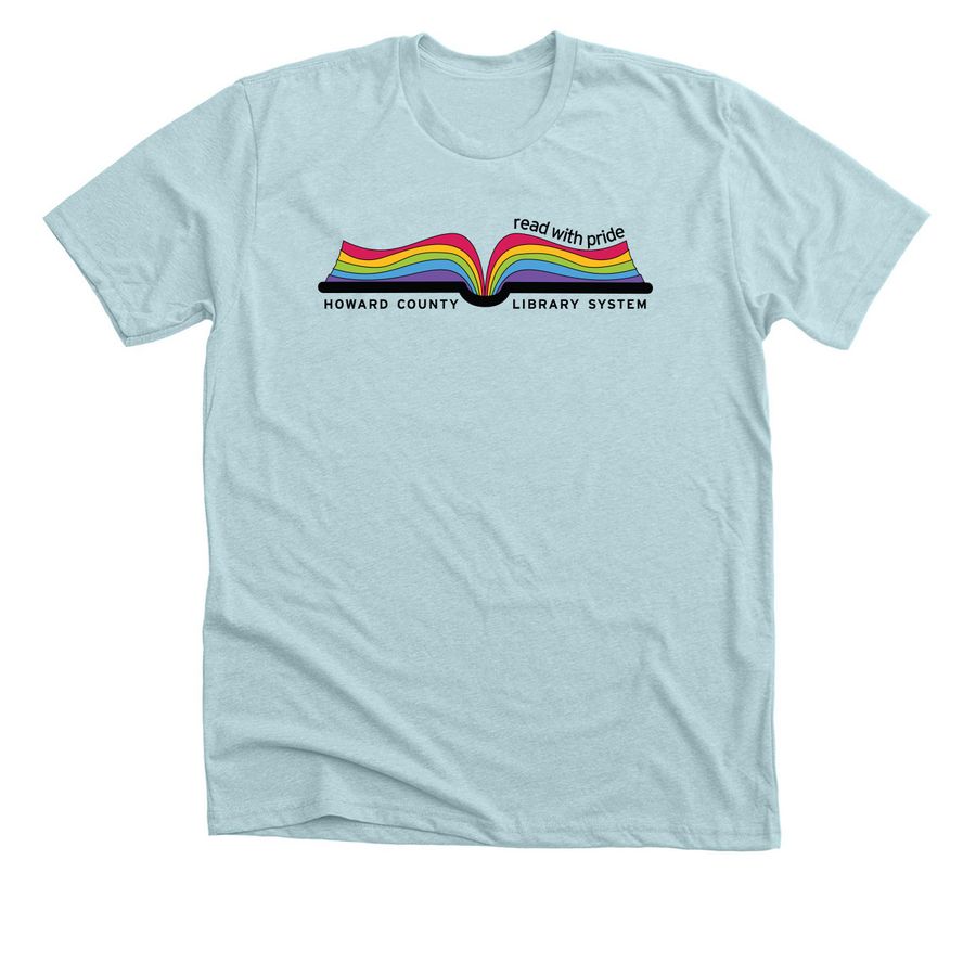 Read with Pride, a Heather Ice Blue Premium Unisex Tee