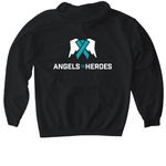 Angels To Heroes, a Black Gildan Softstyle Pullover Hoodie (back-view)