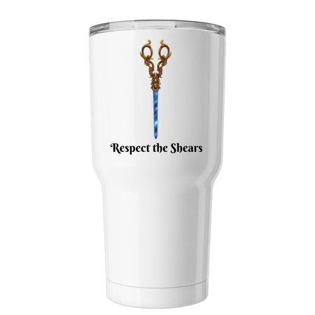 Respect the Shears Tumbler, a White Insulated Tumbler