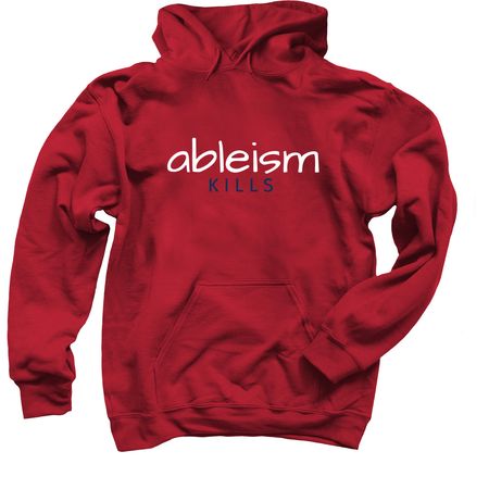 ableism kills, a Cardinal Red Pullover Hoodie