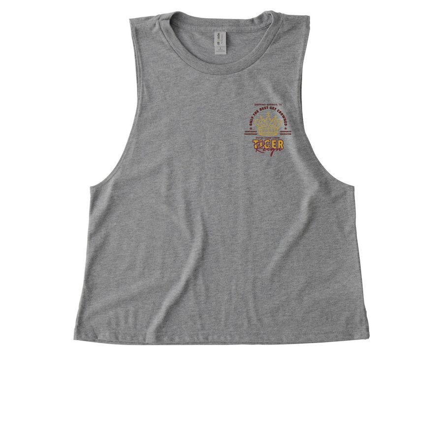 Tiger Reign Crown Tee-Maroon, a Aluminum Grey Allmade Eco Triblend Women?s Muscle Tank