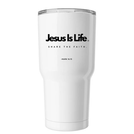 Jesus Is Life Tumbler, a White Insulated Tumbler