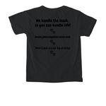 Jenevi's Pet Services Merch 1, a Black Comfort Colors Youth Tee (back-view)