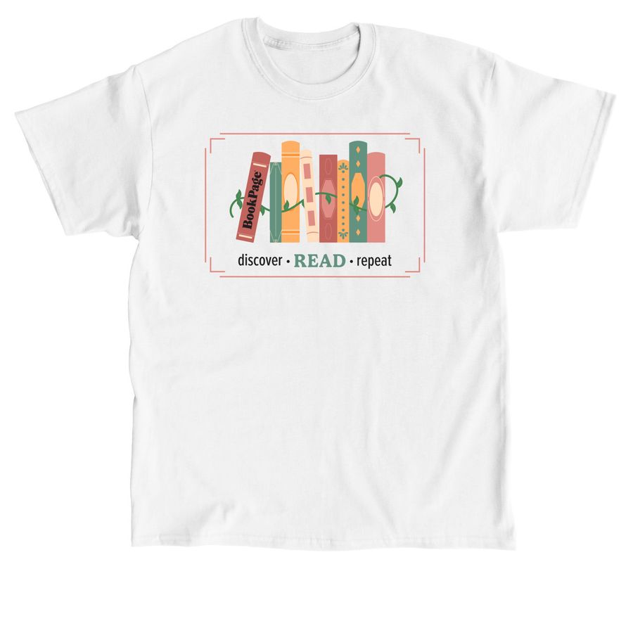 BookPage Logo Vines Unisex Tee, a White Classic Unisex Tee