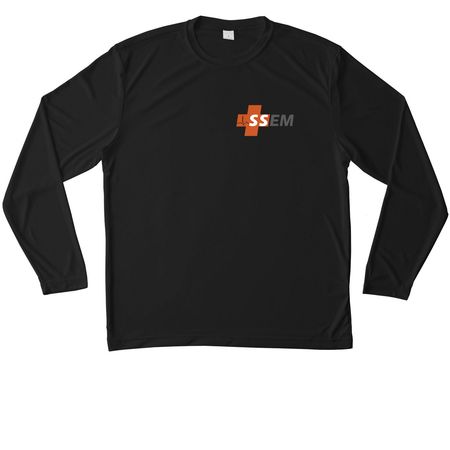 Long sleeve tech shirt!, a Black Unisex Performance Long Sleeve Tee